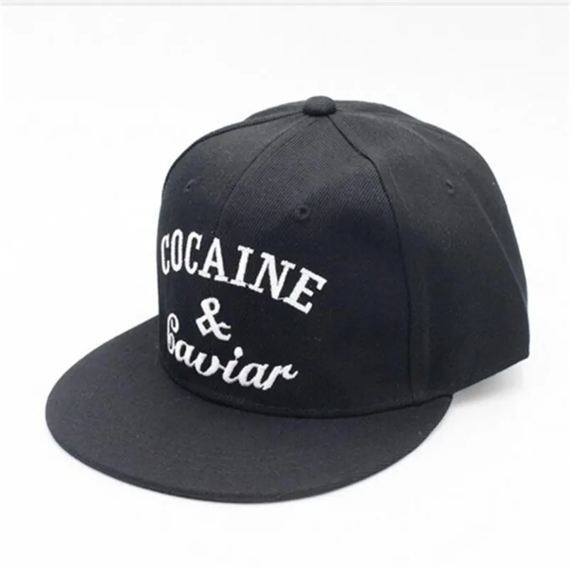 

New Black Baseball Cap Arrival Baseball Cap Hat Adjustable Snapback Cap Cocaines & Caviar Hip Hop Streetwear Caps For Men/Women