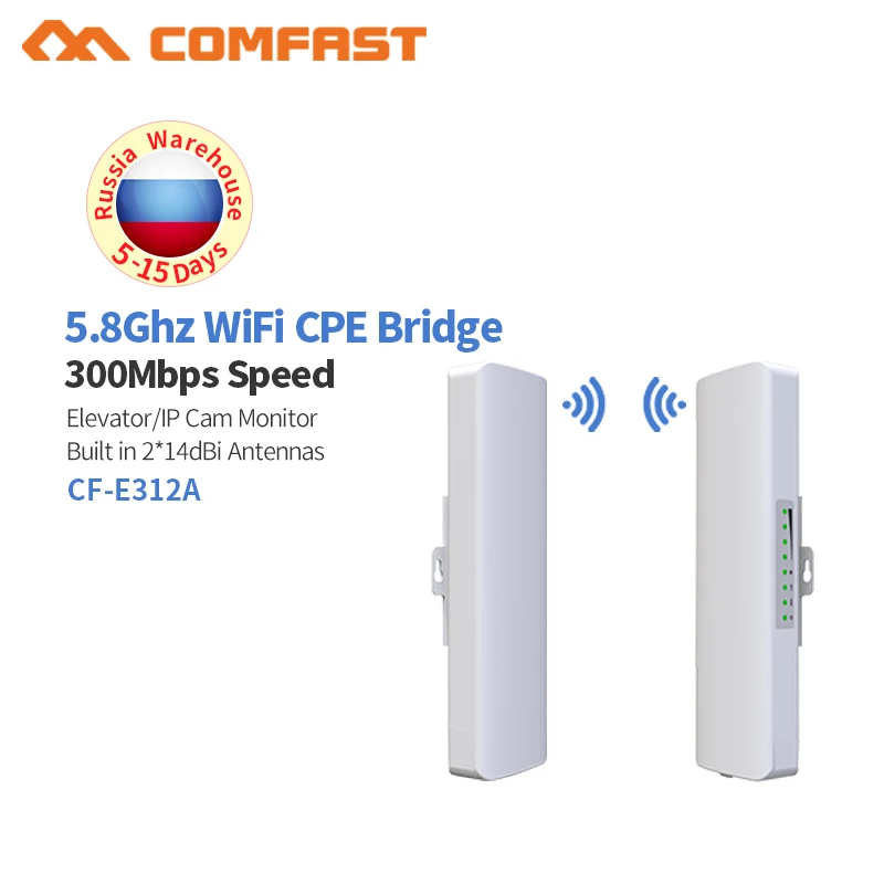 2pc 300Mbps Wireless Access Point Router High Power 5.8G Outdoor AP Router Point to Point 2*14dbi Antenna Wi fi Repeater Extende