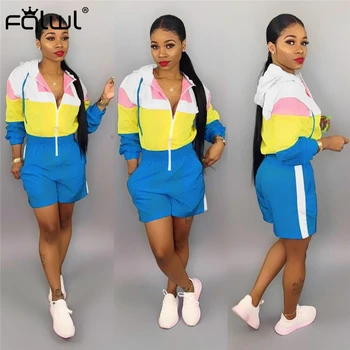 

FQLWL Streetwear Patchwork Sexy Summer Jumpsuit Women Playsuit Long Sleeve Ladies Casual Bodycon Rompers Womens Jumpsuit Female