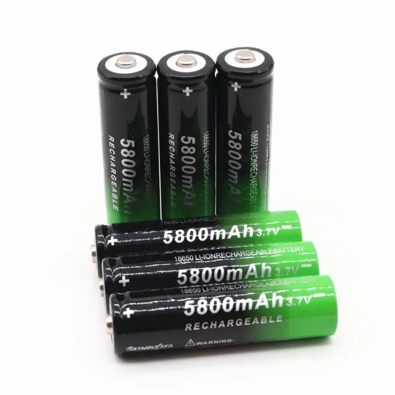 lote 18650 аккумуляторная батарея 3,7 V 18650 5800 mAh литий-ионная аккумуляторная батарея для батареи фонарика