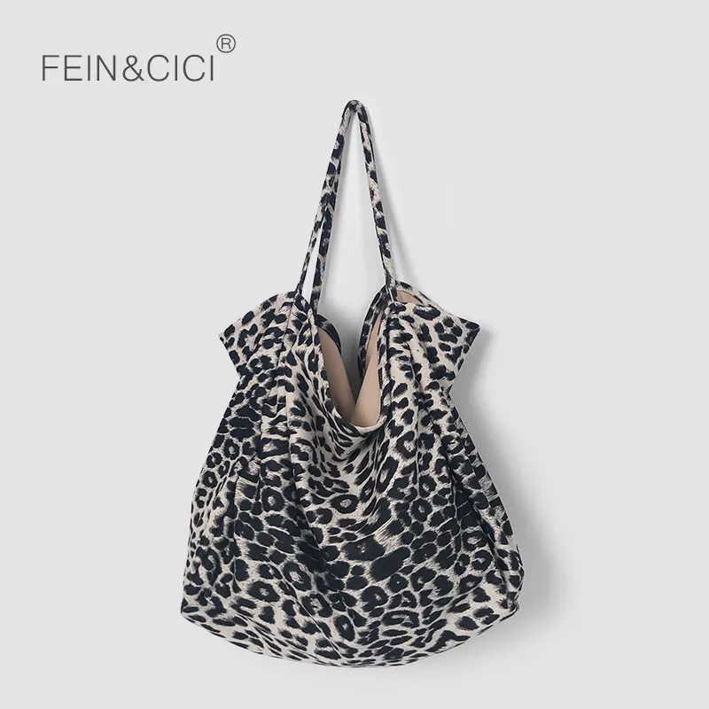 Leopard shopping bag large big animal print jumbo capacity casual