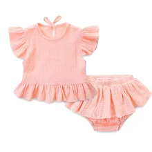 Комплекты с оборками для маленьких девочек в европейском и американском стиле; милые топы и шорты принцессы для маленьких девочек; Милая одежда