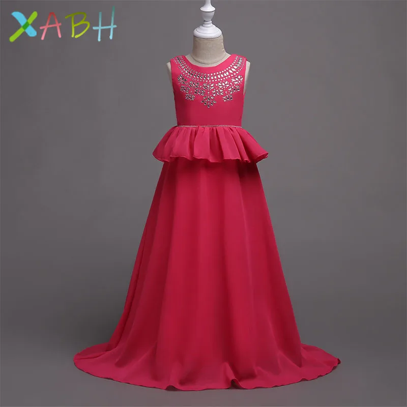 

Kids Sleeveless Tutu Dresses For Girls Ball Gown Prom Princess Bridesmaid Wedding Children First Communion Dress For Performance