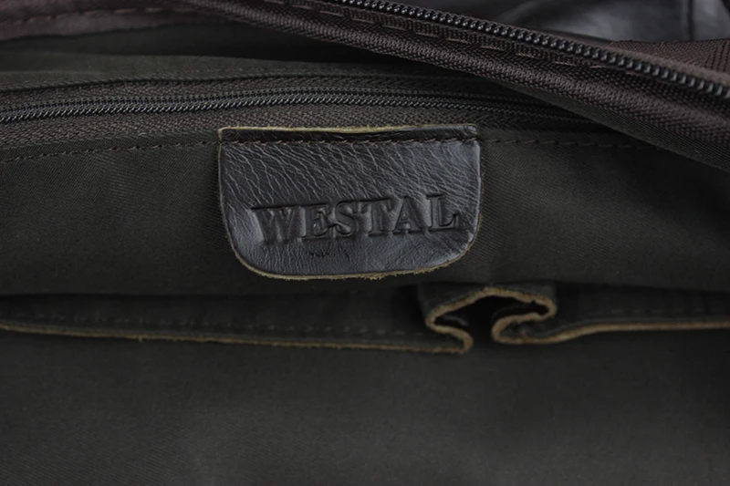 WESTAL вместительная сумка мужская натуральная кожа мужская сумка через плечо сумки мужские портфель мужской деловой кожаные портфели для документов концилярия кожаная сумка для ноутбука партфель 8813