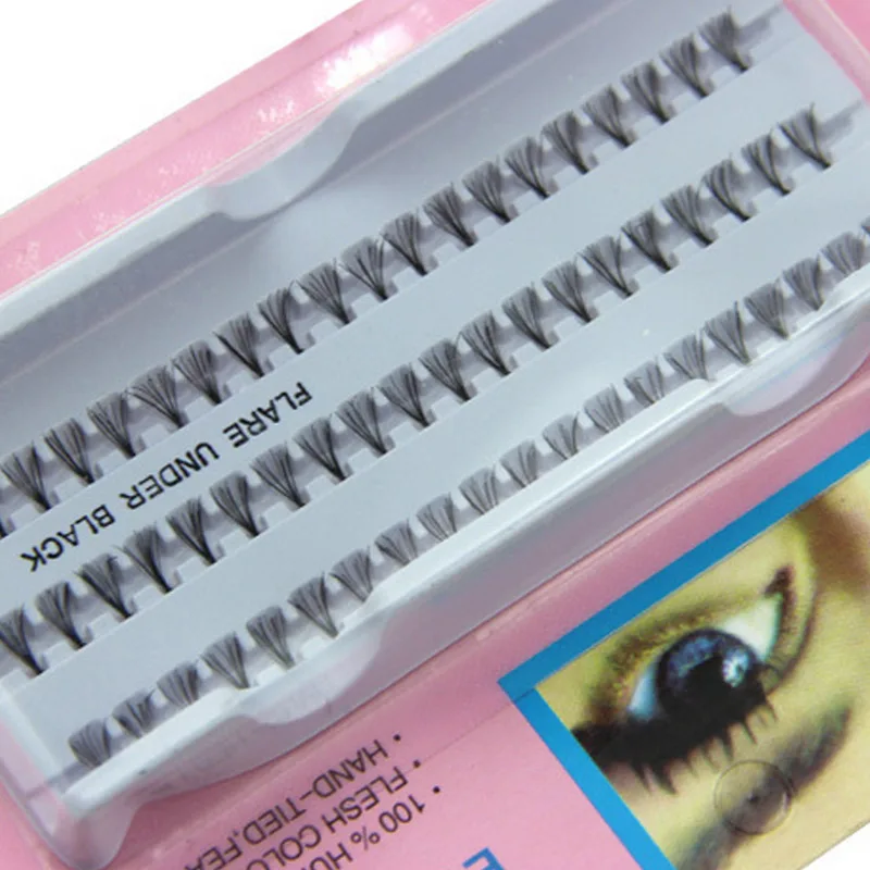 

60 Stand Individual False Fake Eyelashes Corner Flare Cluster Lashes Beauty Tools QRD88