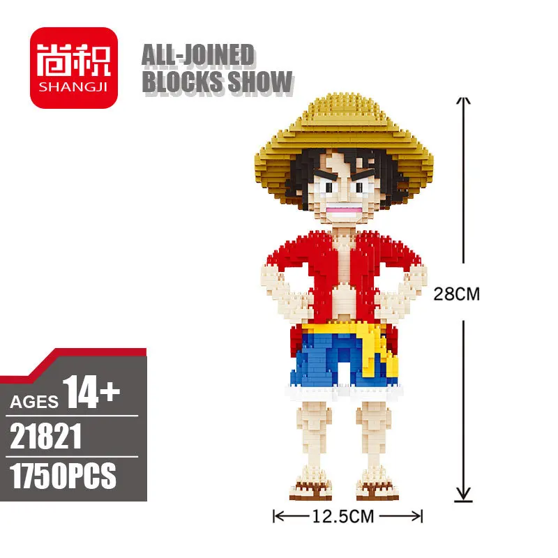 

Shangji 21821 Game ONE piece luffy Bowser Turtle Animal Monster 3D Model DIY Diamond Mini Building Nano Blocks Bricks Toy no Box