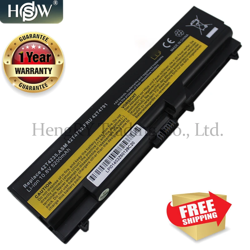 Аккумулятор на 6 ячеек 5200 мАч для Lenovo ThinkPad L410 L412 L420 L421 L510 L512 L520 SL410 SL510 T410 T410i T420 T510 T520