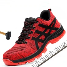 Большие размеры 35-46; рабочие ботинки; Мужская защитная обувь; унисекс; Рабочая обувь из сетчатого материала; мужские ботинки; высококачественные мужские защитные ботинки со стальным носком