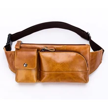 Масло воск Воловья кожа мужская сумка через плечо натуральная кожа сумка через плечо слинг груди пакет езда петля поясная сумка на талию сумки