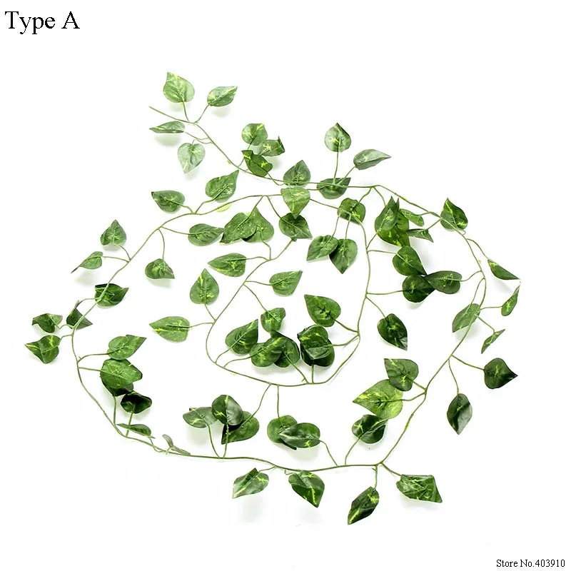 2 м длинные искусственные растения зеленые листья плюща искусственный виноград искусственная Виноградная лоза партеноцисс листва листья дома свадебный бар украшения