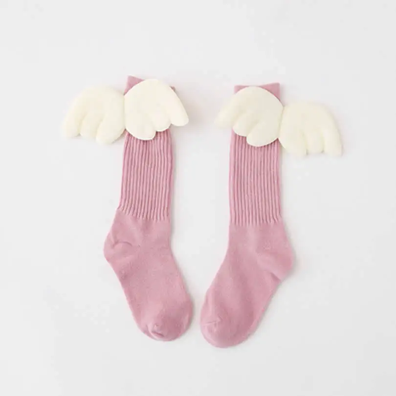 Детские гольфы креативные детские носки с крыльями рук на весну и день теплые детские носки для маленьких мальчиков и девочек - Цвет: pink wing