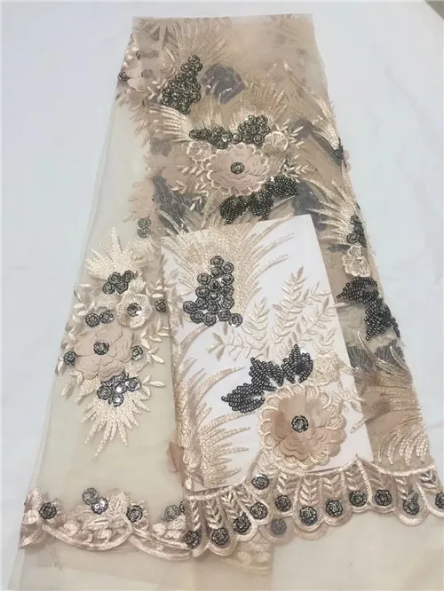 

2018 new design African Lace Fabric french Cord Guipure mesh Lace Fabric for evening party dress.5yards