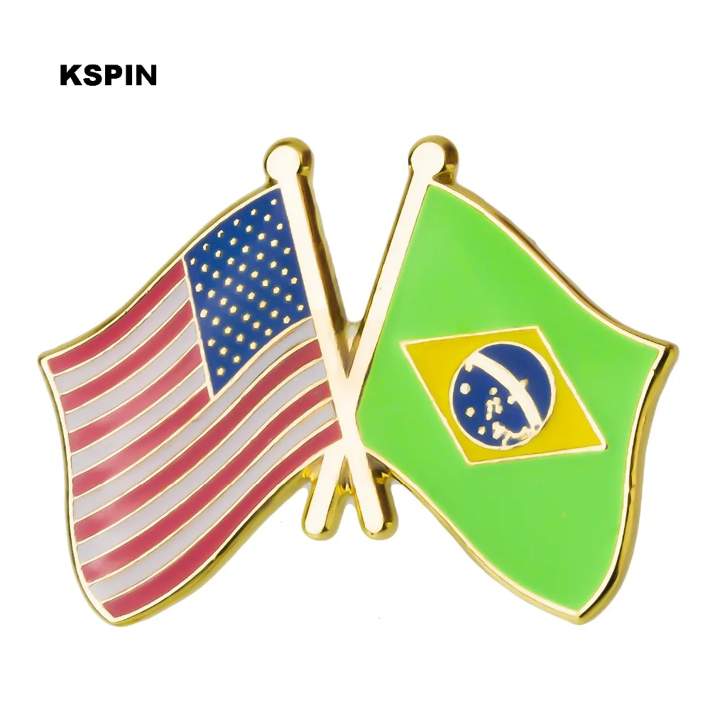 США Франция Флаг дружбы металлические значки декоративные броши булавки для ткани XY0288-2