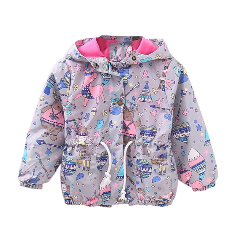 Пальто для маленьких девочек, милая детская верхняя одежда с рисунком, куртка, плащ для девочек