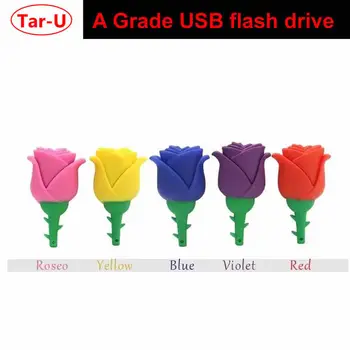 

Free shipping: 64GB Red Rose Usb flash drive 32GB cle usb flash pendrive love pen drives