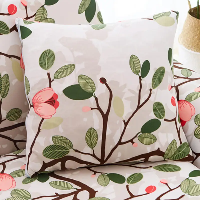 Эластичная растягивающаяся Подушка с цветочным принтом для дивана cojines decorativos para Capa de Almofada coussin de salon housse de cous