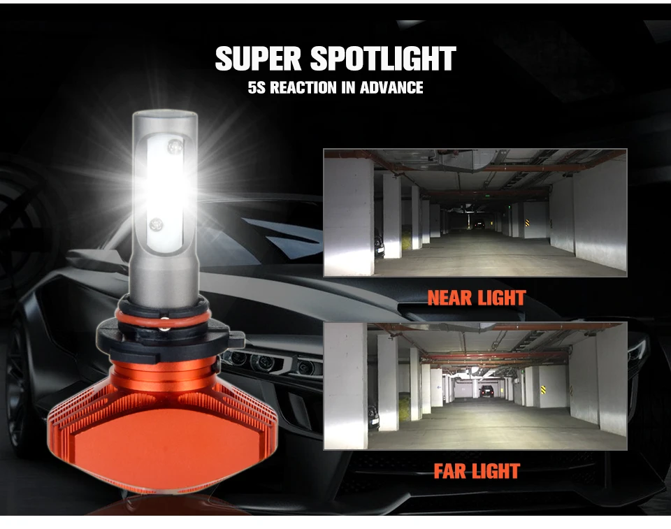 New Fanless LED 9006 HB4 Single Beam LED 9006 HB4 Headlight Car Bulb CSP 80W 12000lm 6500K Auto Led Headlamp Fog Lights 12v 24v (6)