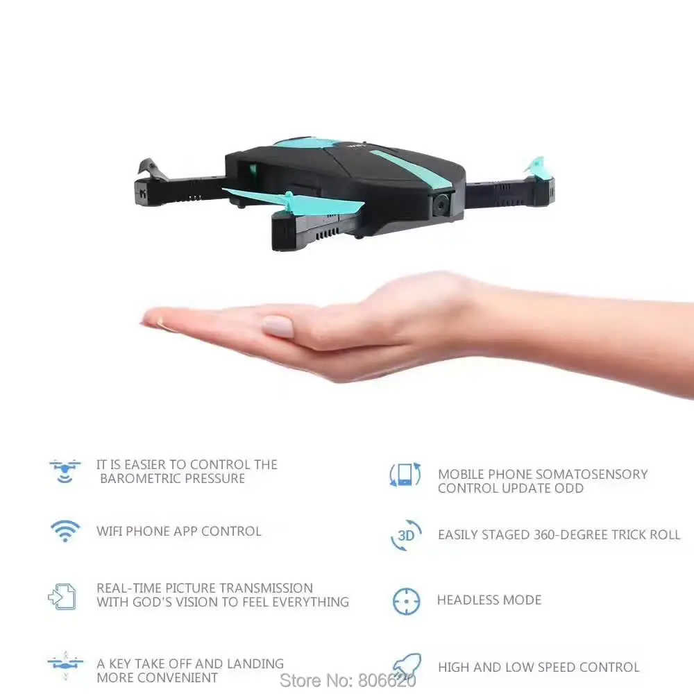 Low Cost HD Wifi Real-time Aerial Photography Foldable Toy Drone with No Head Mode & Mobile Phone & Tablet App Gravity Control_6