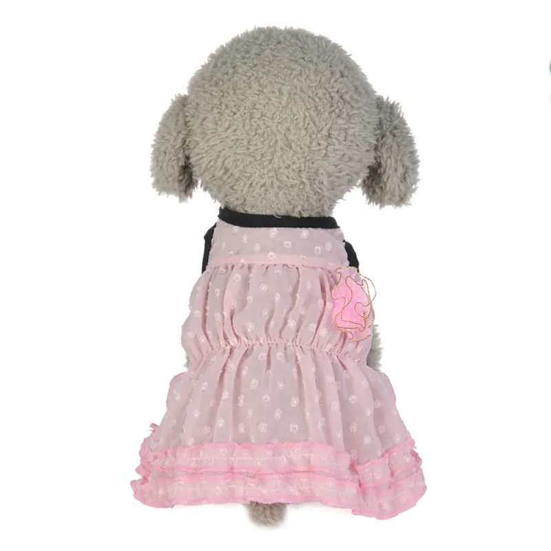 

Sweetie Summer Dress Chiffon Skirt Wedding Costume Party Dog Clothes Camellia Dress For Dogs