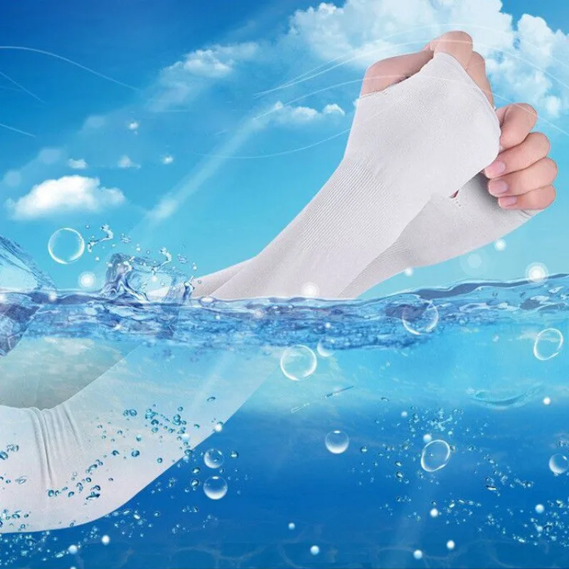 

Unisex Long Outdoor Arm Half Finger Sleeves Sun UV Protection Cycling Protector Cover Arm Sleeves Comfortable Ice Silk Sleeves