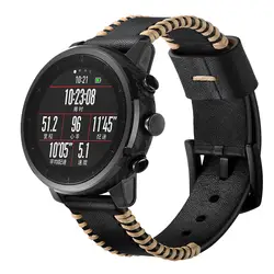 Модные роскошные мужские Ремешки для наручных часов Amazfit Stratos Смарт-часы 2/2 S кожаный ремешок Ремешок Браслет деловая Пряжка 22 мм