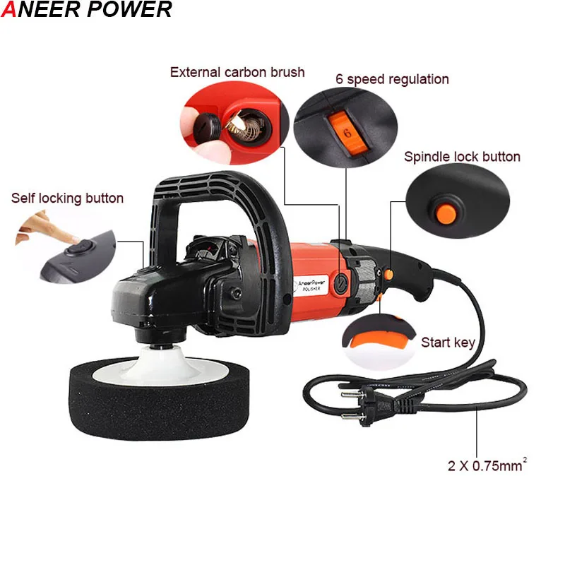 1400W Car Polisher Variable Speed 3000rpm 220V Electric Floor Polisher Polishing Machine Auto Politriz Sanding Machine Eu Plug 1400W Car Polisher Variable Speed 3000rpm 220V Electric Floor Polisher Polishing Machine Auto Politriz Sanding Machine Eu Plug