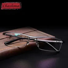 Chashma Neue Aluminium Magnesium Top Qualität Mens Brille Legierung Rahmen Halbrand Brillen Frames für Männer