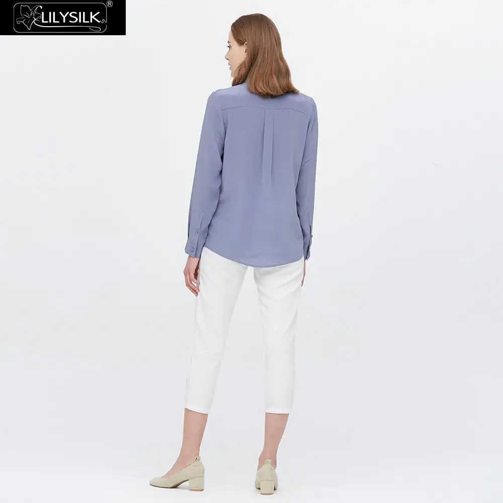 Женская Классическая рубашка LilySilk 100 бесплатная доставка|Блузки| |