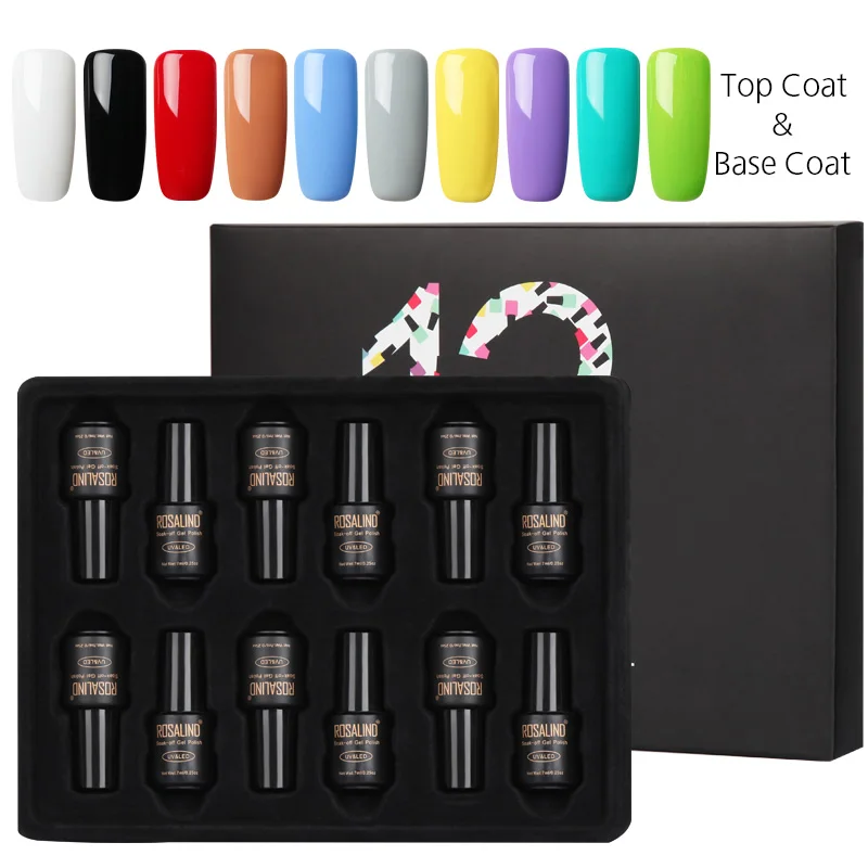 ROSALIND 12PCS/Lot Gel Set Long Lasting Pure Colors Acrylic Polish Flavorless Soak Off Primer Nail Lacquer For Nail Art Beauty - Цвет: RATC12-05