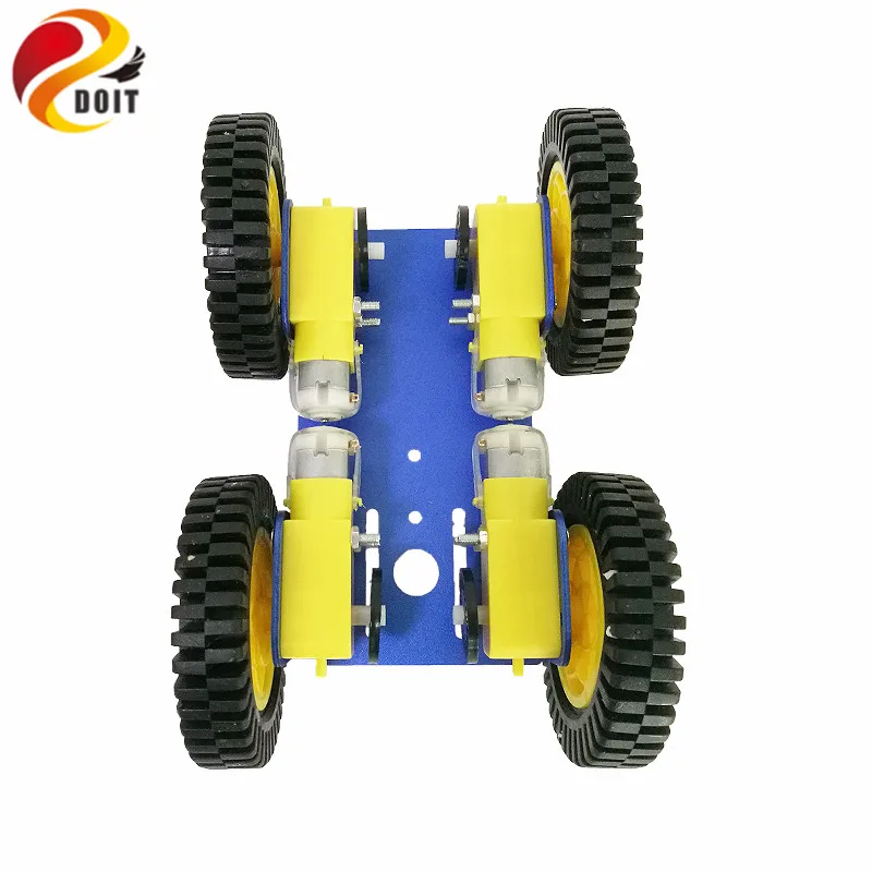 DOIT Newest Smart Robot RC Car Kit with 2mm Aluminum Chassis 4pcs TT Motor 4pcs 80mm Rubber Wheel for Arduino Project