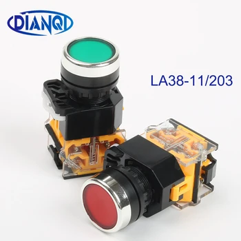 

LA38 11203 LA38-11/203 Red Green Automatic Momentary Reset Push Button Switch Heavy Duty Power Drop ship