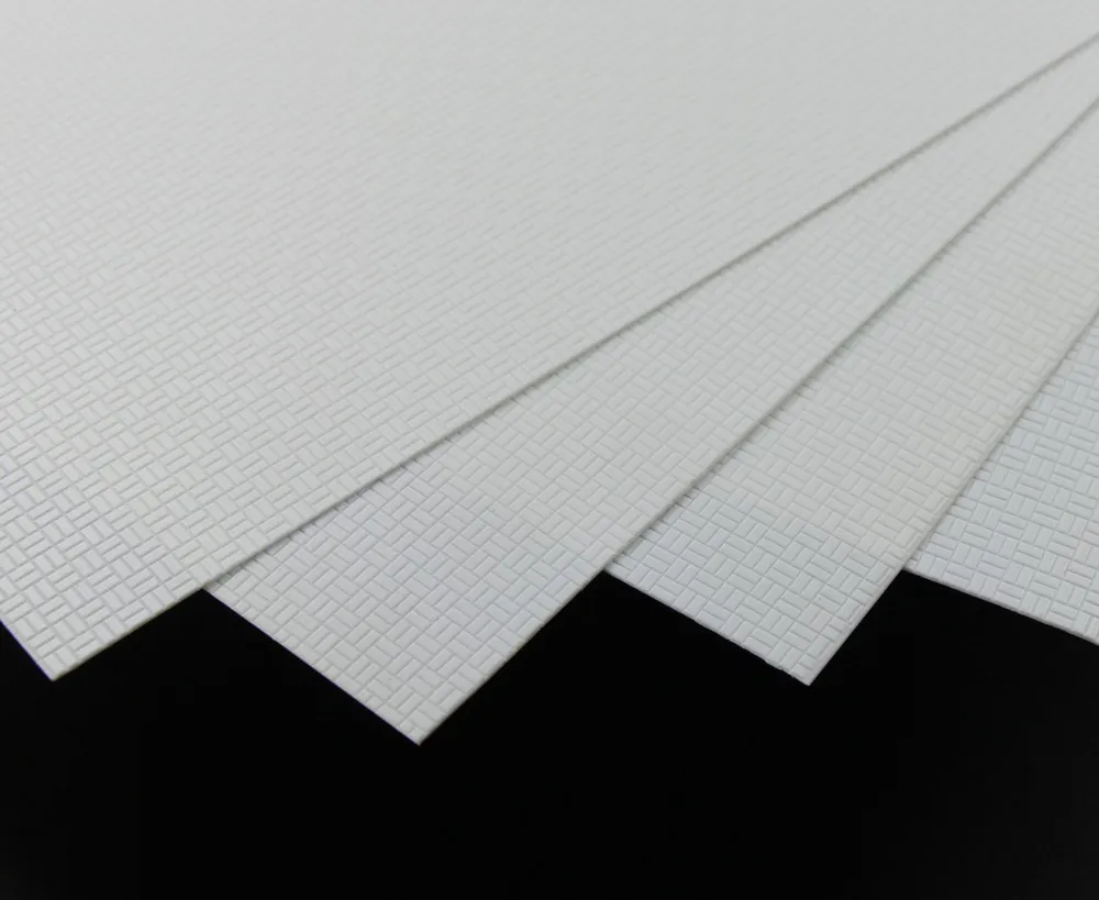 ABS50 4pcs ABS Styrene Plasticard Wall Floor Brick Sheet 215mm x 300mm White