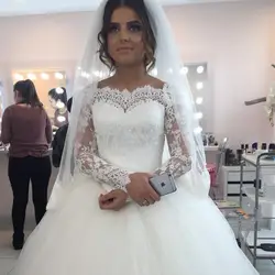 Louisvuigon robe de mariage арабское Пышное Бальное платье на заказ с длинными рукавами кружево 2019 Vestido De Noiva мать невесты платья для женщин