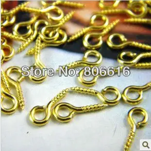 

4*8MM 1000Pcs Gold Color Plated Ring Screw Jewelry Fittings Accessories Findings