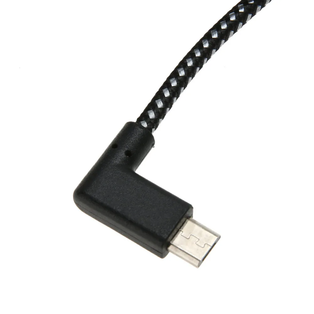 Durable L Shape Connector Micro USB Charging Data Cable 90 Degree Black Nylon Weaving Data Transfer Cable Cord Durable L Shape Connector Micro USB Charging Data Cable 90 Degree Black Nylon Weaving Data Transfer Cable Cord