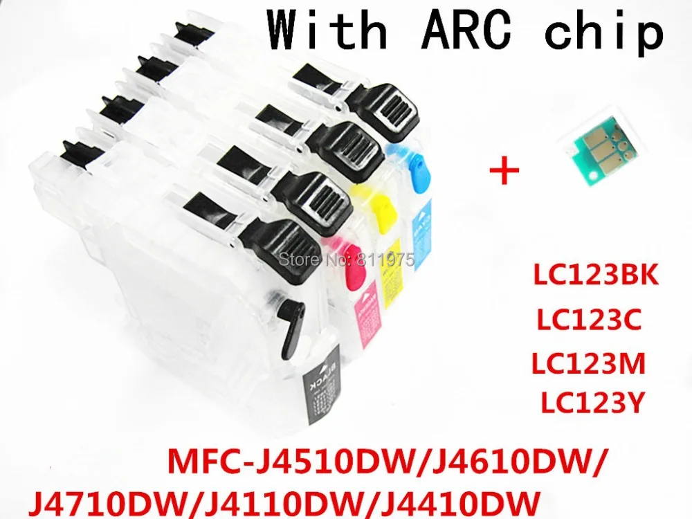 LC123 refillable Ink cartridge for Brother MFC J4510DW/MFC J4610DW/MFC J4710DW/MFC J4110DW/MFC