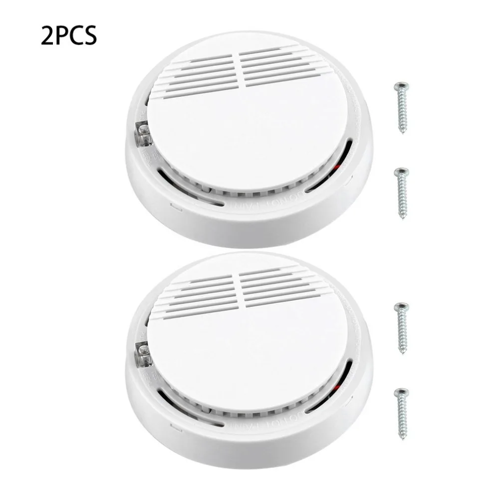 2Pcs Fire Smoke Detector Alarm Sensitive Tester Home Security System