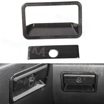 

Blk Wood Style Car Passenger Side Storage Box Handle Cover Trim For Ford F150 2015-2018 Car Styling Silver/Red/
