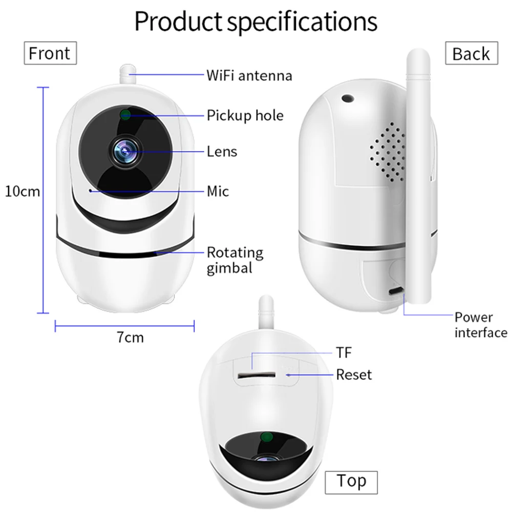 Ip-камера для домашней безопасности 1080P HD беспроводная Wifi камера SD карта Облачное хранилище двухстороннее аудио ИК Ночное Видение CCTV детский монитор