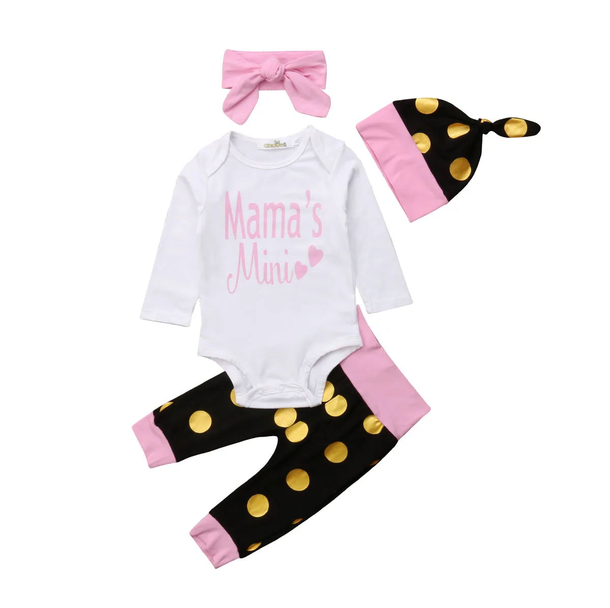Emmababy/комплект из 4 предметов для маленьких девочек мини-одежда топы с длинными
