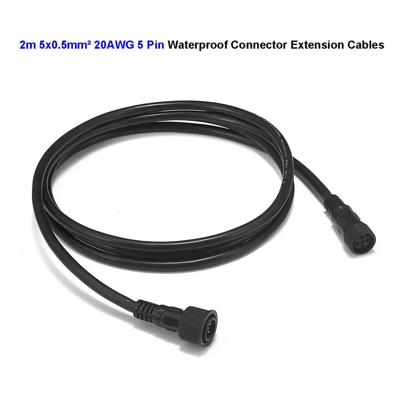 

2m 5 Pin Core Waterproof Connector Power Extension Cable 0.5mm Electric Wire For Programmable DMX LED Pixel Module Light