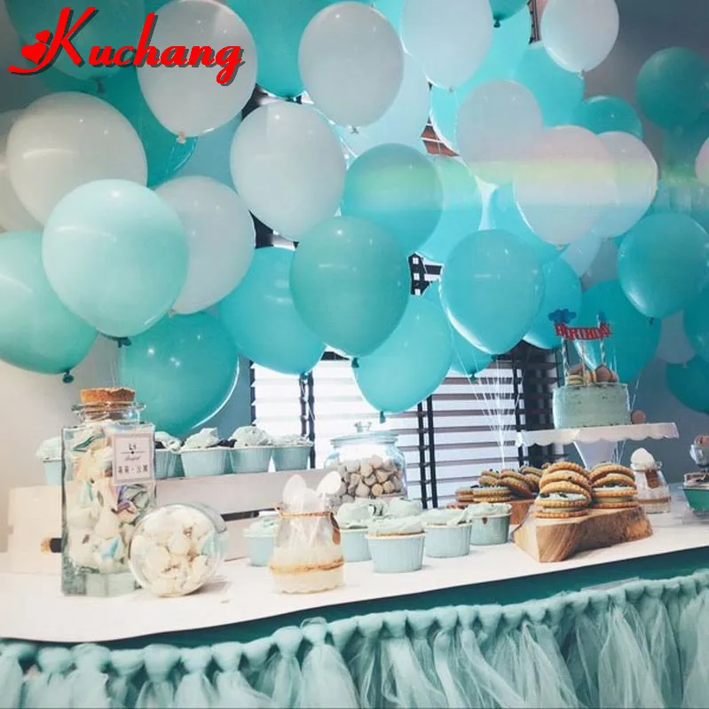 12pcs 10inch Tiffany Blue Latex Balloons Air Globos Engagement