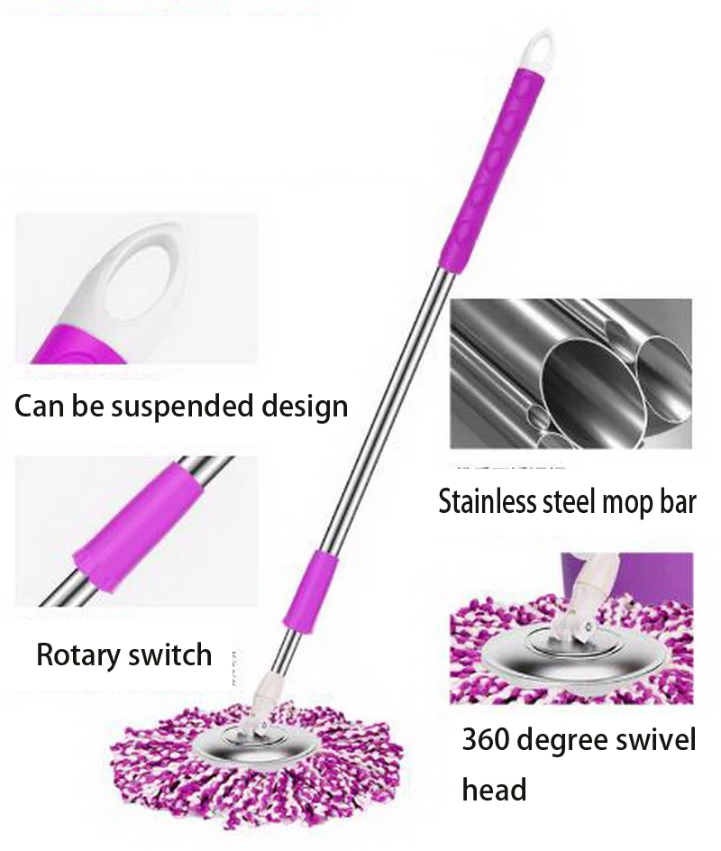 150602/Новая двухприводная вращающаяся швабра, инструменты для уборки дома, нержавеющая сталь, Волшебная швабра/Высококачественная волокнистая головка