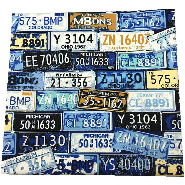 

150x100cm Plate Number Vintage Fabric for Patchwork Cotton Canvas Fabric Home Textile Fabric Meter Sewing Zakka tecidos a metro