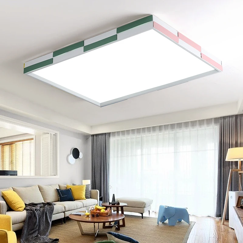 DX Modern Led Ceiling Light Macaron Pulley Kids Room Lights Lamp Remote