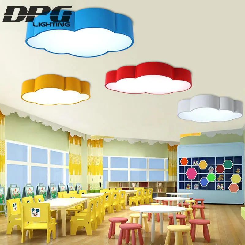 Us 18 81 5 Off Led Cloud Kids Room Lighting Children Ceiling Lamp Baby Ceiling Light With Yellow Blue Red White For Boys Girls Bedroom Fixtures In