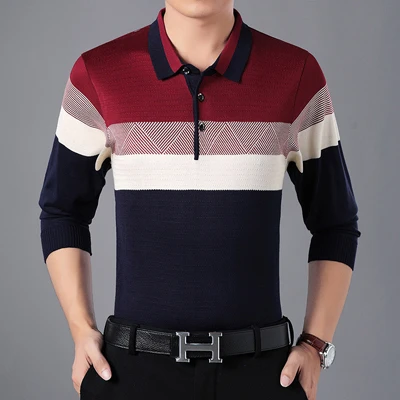 MIACAWOR, новинка, Мужская рубашка поло, весенняя, с длинным рукавом, поло, мужская, приталенная, трикотажная, Camisa Polo, Masculino, брендовая мужская футболка, T682 - Цвет: Красный
