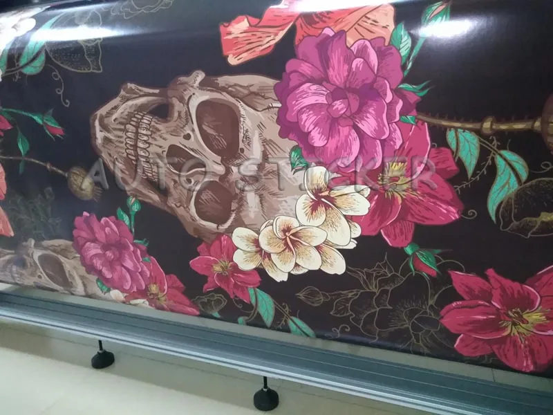 Flower Skull sticker bomb car wrapping 88