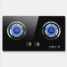 Домашняя ручка встраиваемые газовые варочные панели газовая Встраиваемая двойная варочная панель плита сжиженный газ Энергосбережение черный кристалл взрывозащищенное Закаленное