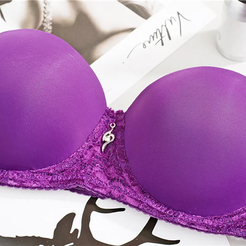Women Bra Sexy Lace Lingerie Push Up Bra Thick Cup No Trace Anti-light Breathable Women Underwear Adjustable Plus Size Bra